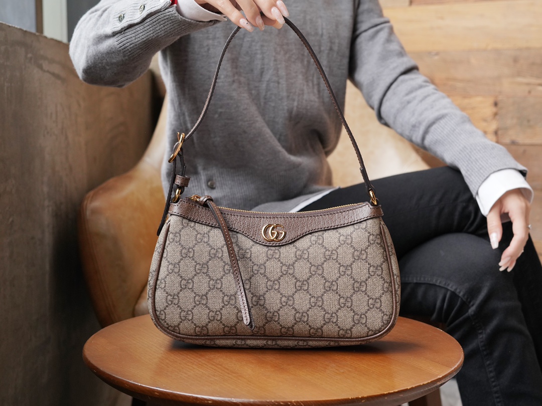 [콜라] 구찌 GUCCI 오피디아 스몰 핸드백 숄더백 브라운 735145